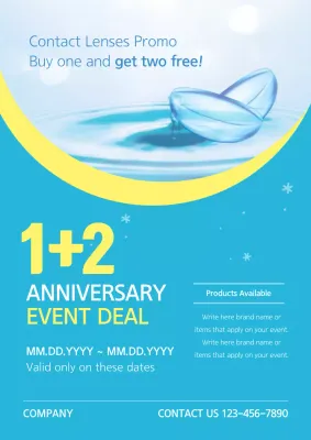 Blue Modern Contact Lenses Promotion Poster