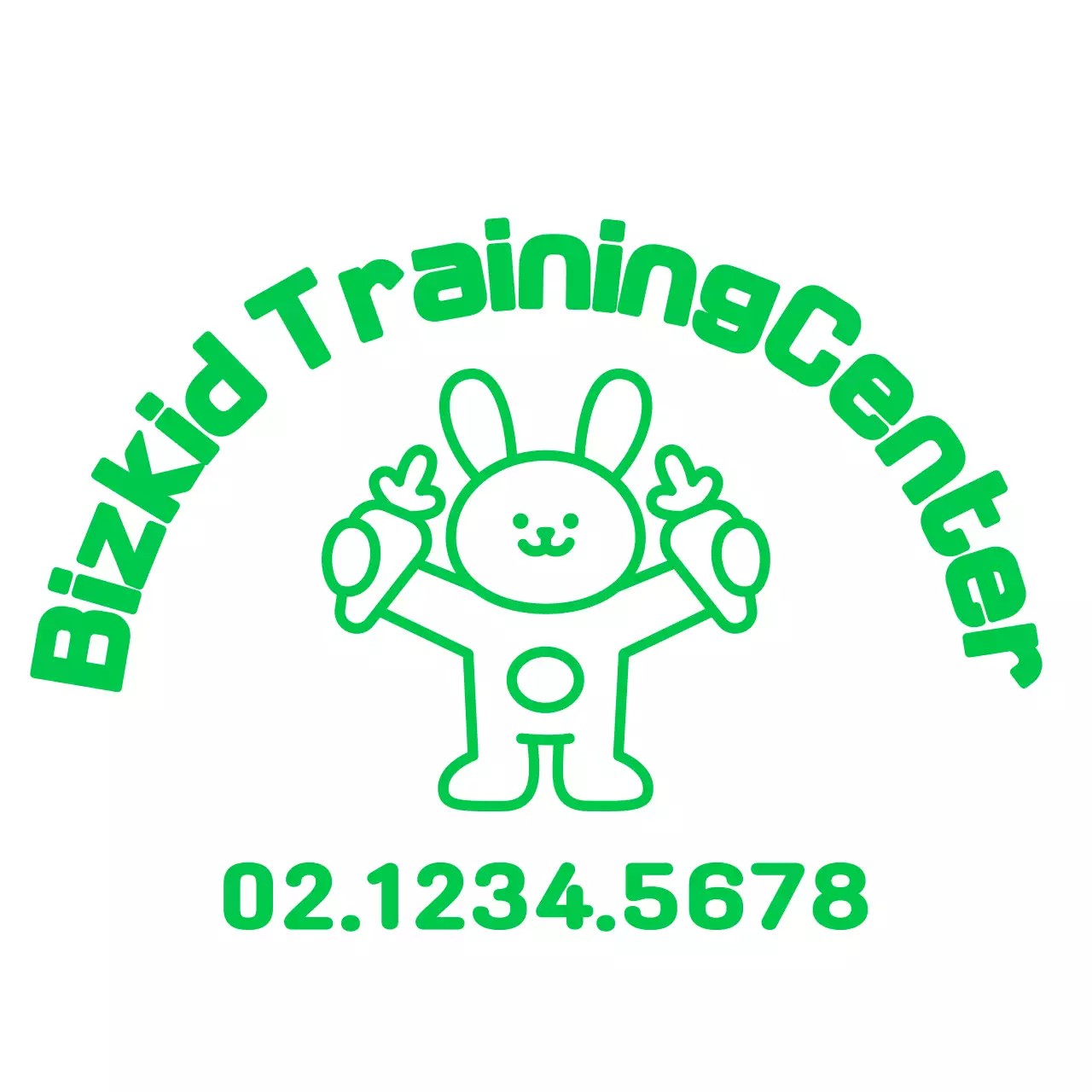 Cuddly bunny and snow bunny illustration style children's training center