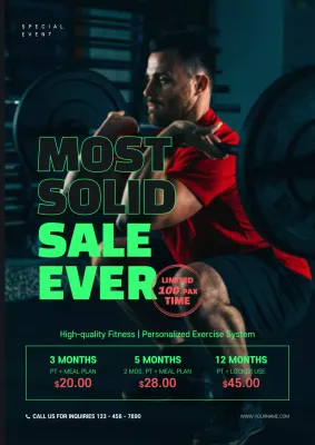 Red Modern Fitness Promotion Poster