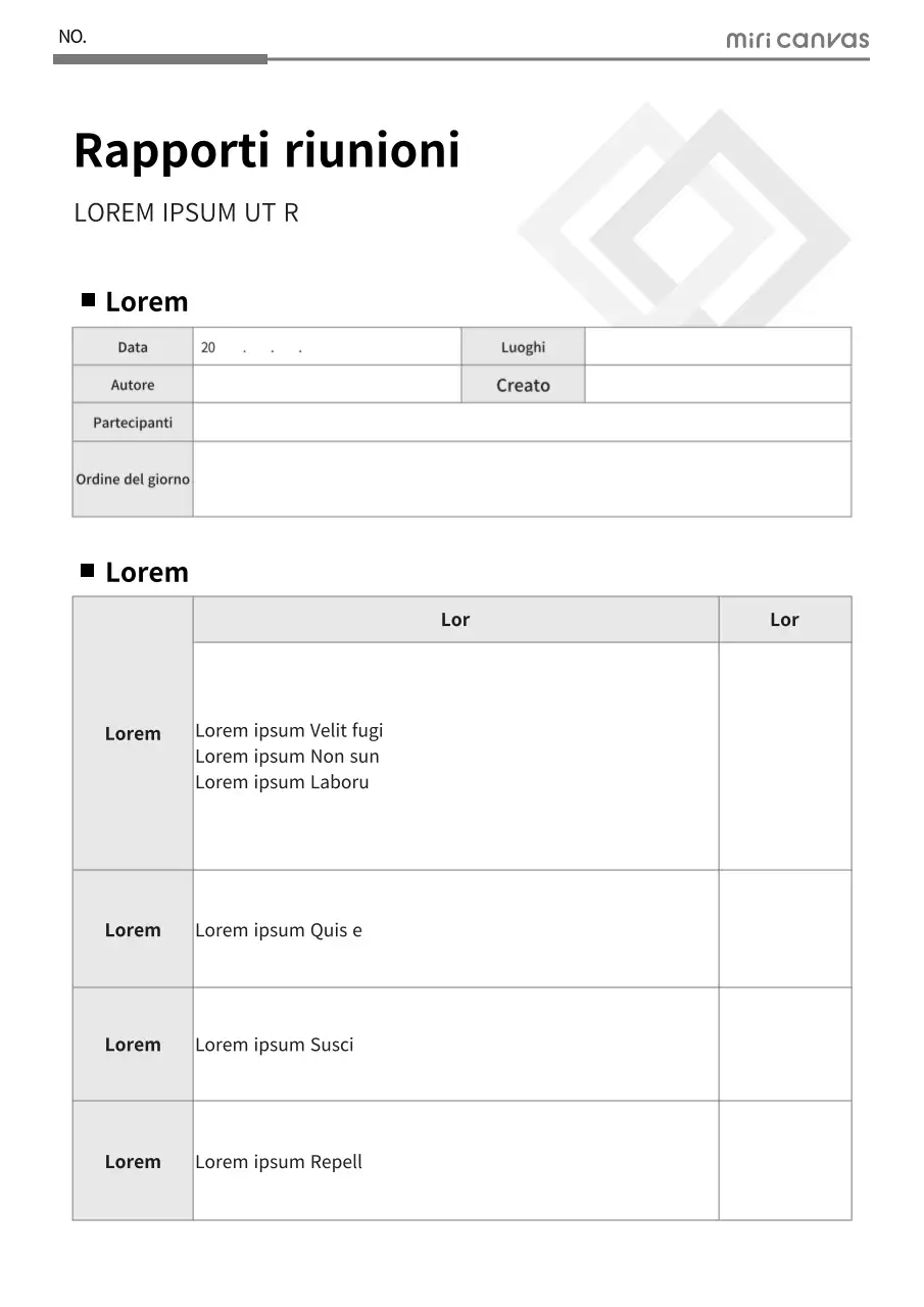 Documentazione semplice e grigia dei verbali delle riunioni