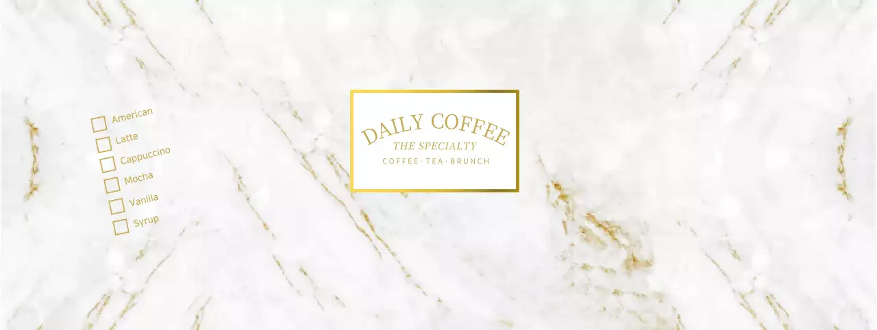 Marble pattern cafe drink menu display paper cup