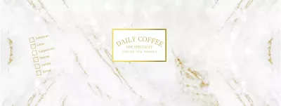 Marble pattern cafe drink menu display paper cup