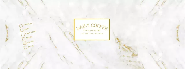 Marble pattern cafe drink menu display paper cup