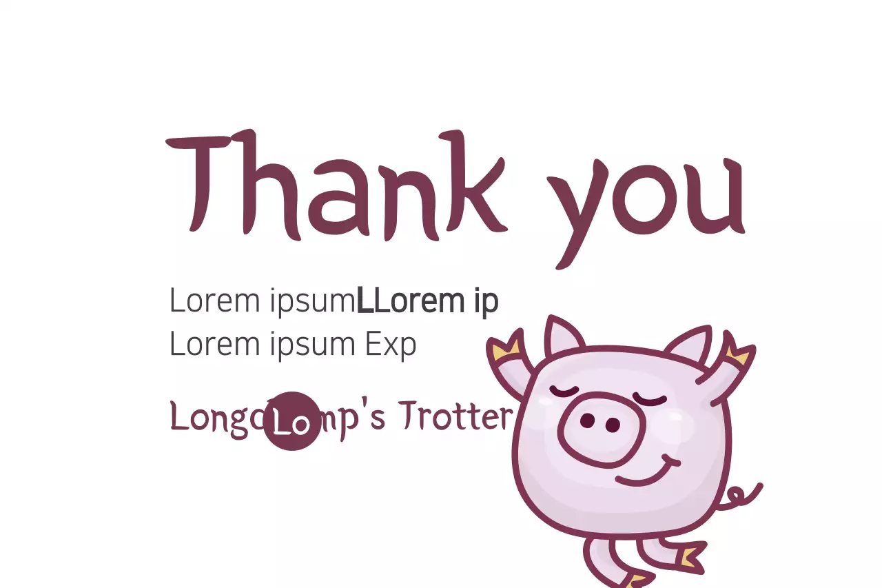 Pink Cartoon Thank You Card Banner