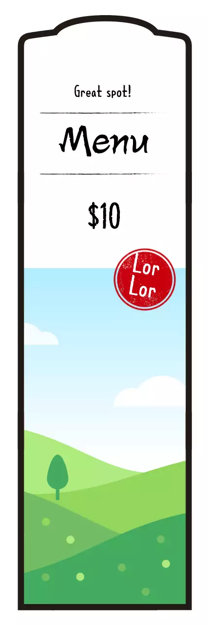 Banner de cartão de menu simples verde