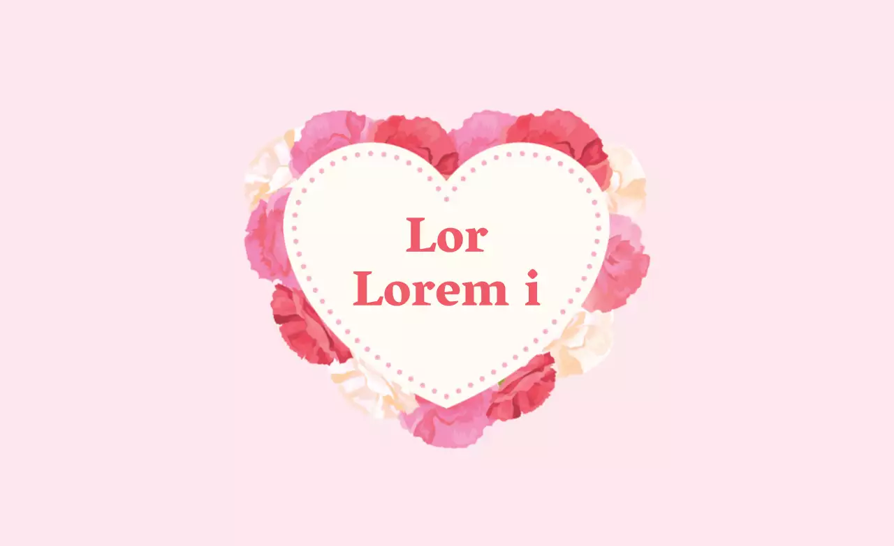 Etichetta di San Valentino con cuore sentimentale illustrato in rosa