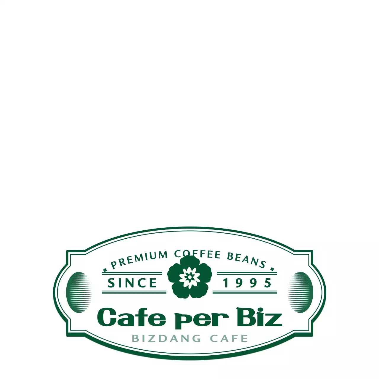Hướng dẫn thông tin quán cà phê phong cách retro biểu tượng hiện đại đơn giản màu xanh lá cây và trắng 