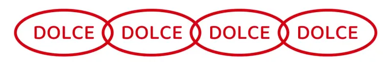 Una semplice combinazione di forme e testo in rosso con ripetizione Stile Caffè