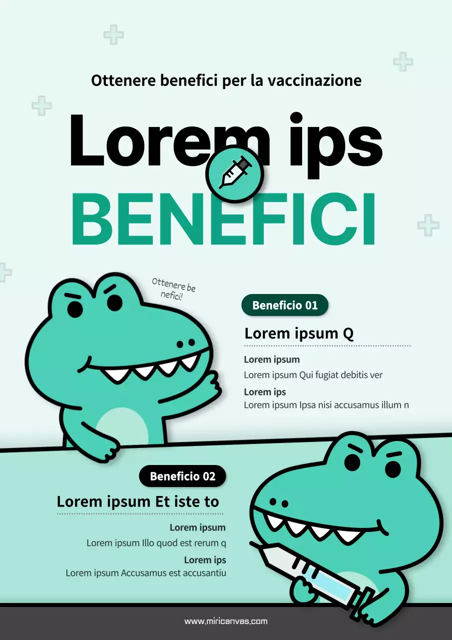 Simpatica illustrazione verde dei benefici del vaccino