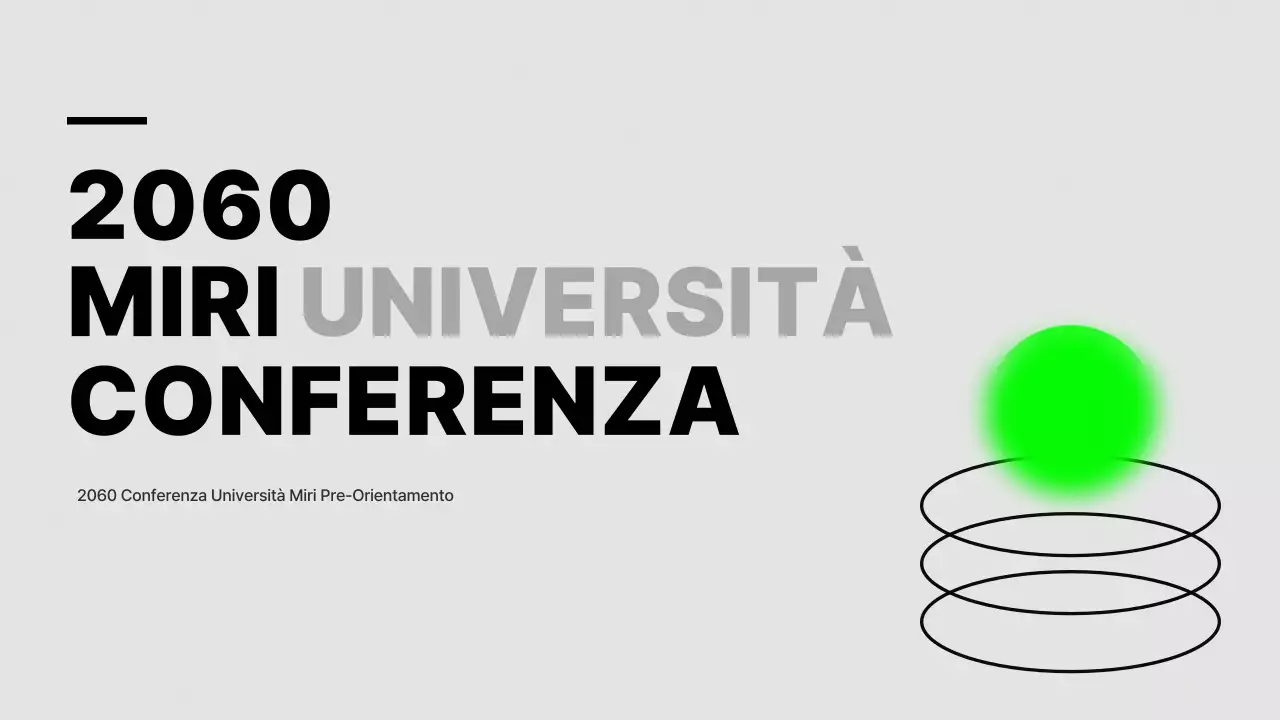 Semplice presentazione di orientamento alla conferenza in grigio e verde lime