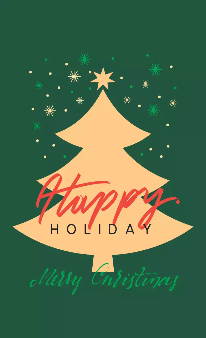 Label Ucapan Selamat Natal Ilustrasi Kuning Hijau