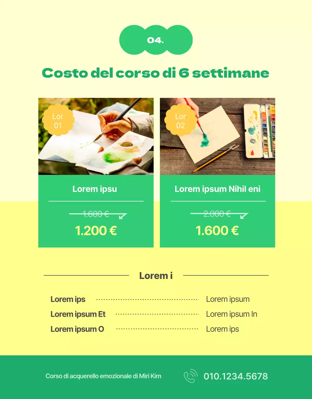 Lezione di dettaglio sull'armonia gialla e verde