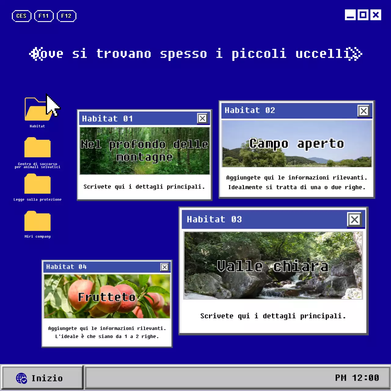 Il vecchio uccellino blu e grigio del computer CardNews