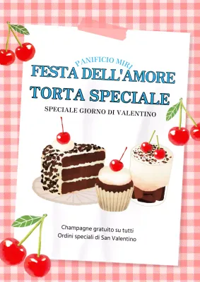 Promozione di una pasticceria dal sapore rosso e vintage