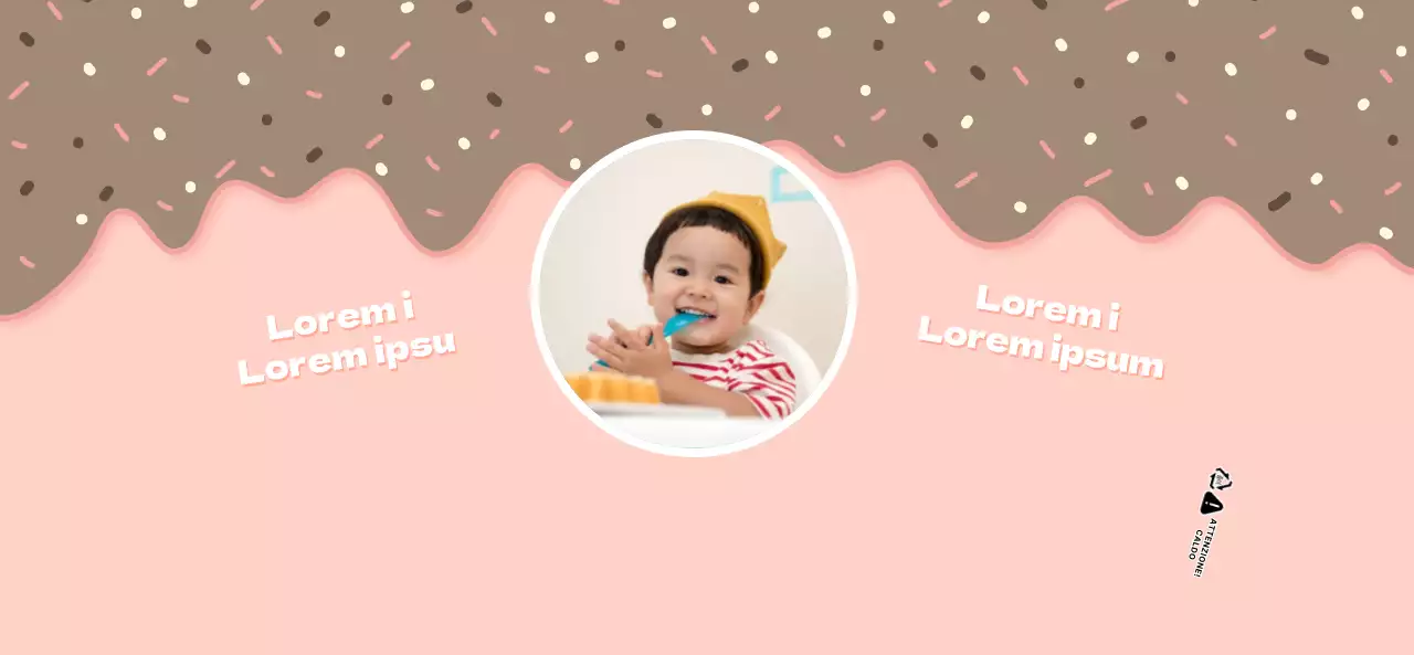 Concetto di illustrazione di dessert rosa e bianco per la celebrazione del compleanno di un bambino