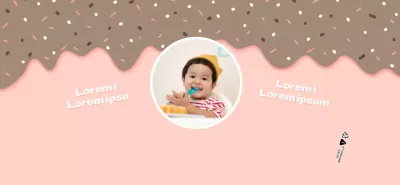 Concetto di illustrazione di dessert rosa e bianco per la celebrazione del compleanno di un bambino