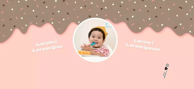 Concetto di illustrazione di dessert rosa e bianco per la celebrazione del compleanno di un bambino