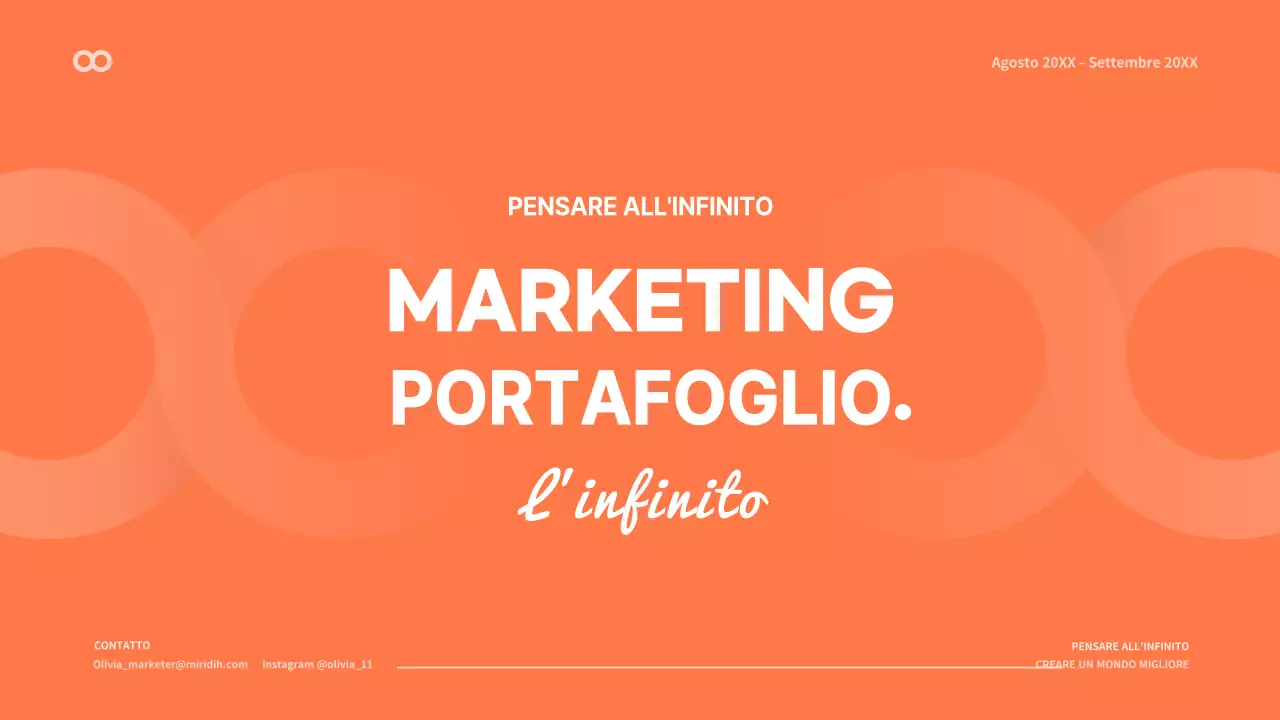 Un portafoglio di concetto pulito in bianco e arancione