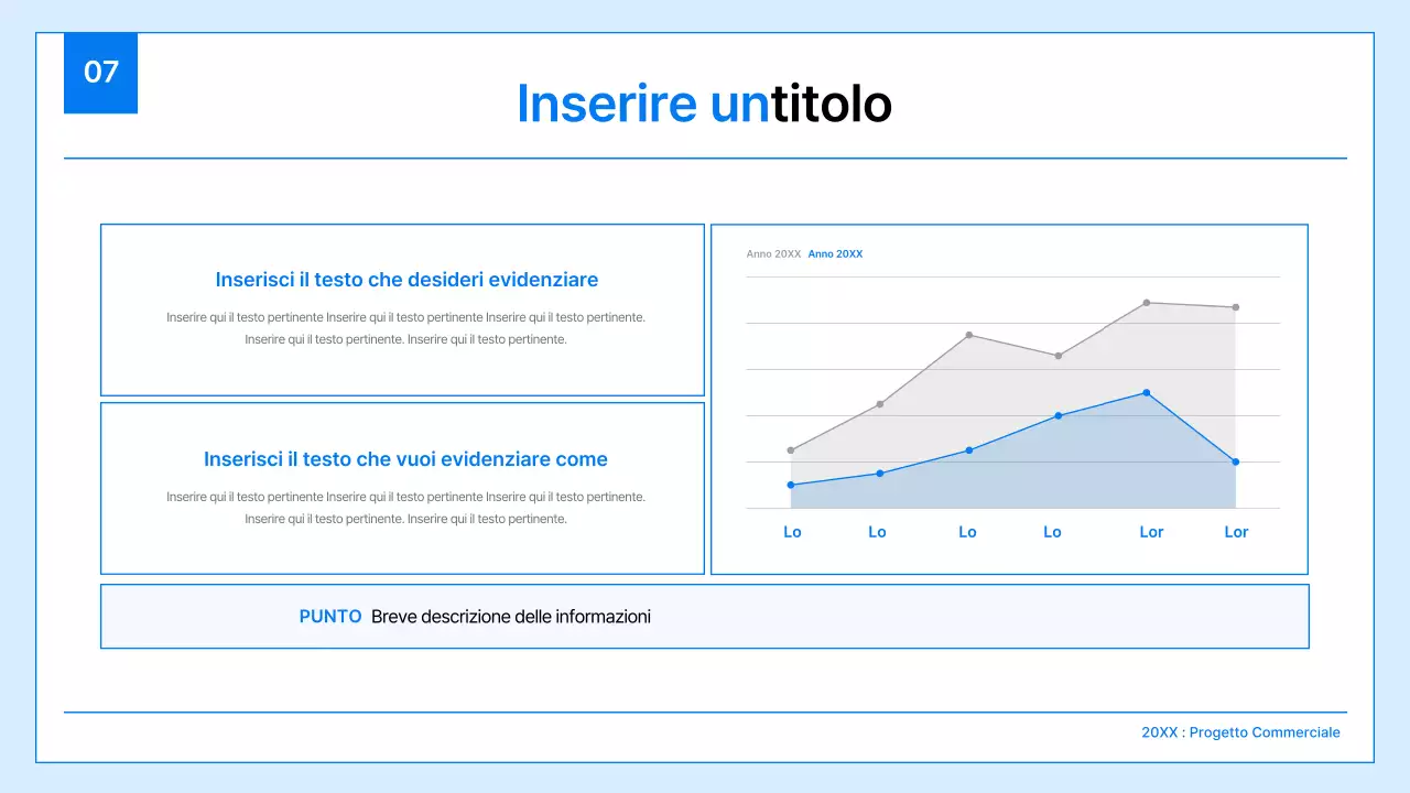 Un semplice business plan in bianco e blu