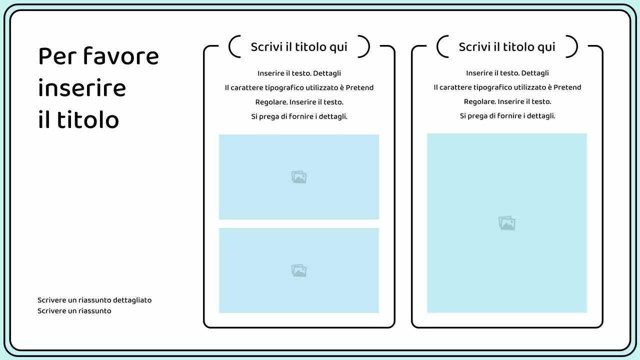 Evidenziate le parole chiave con un semplice stile a linee in giallo e menta.