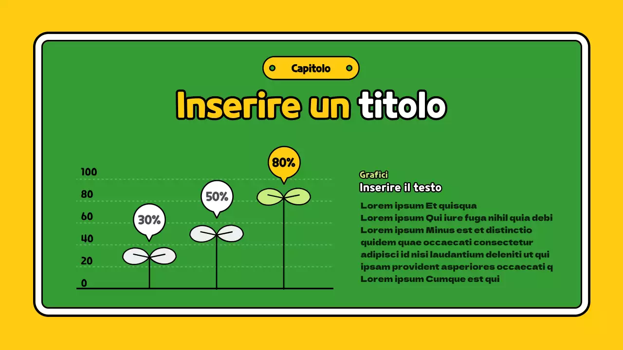 Grafico verticale giallo e verde