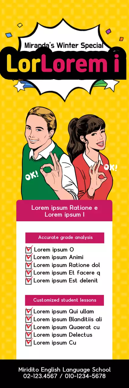 Banner de promoção de linguagem em quadrinhos amarelo