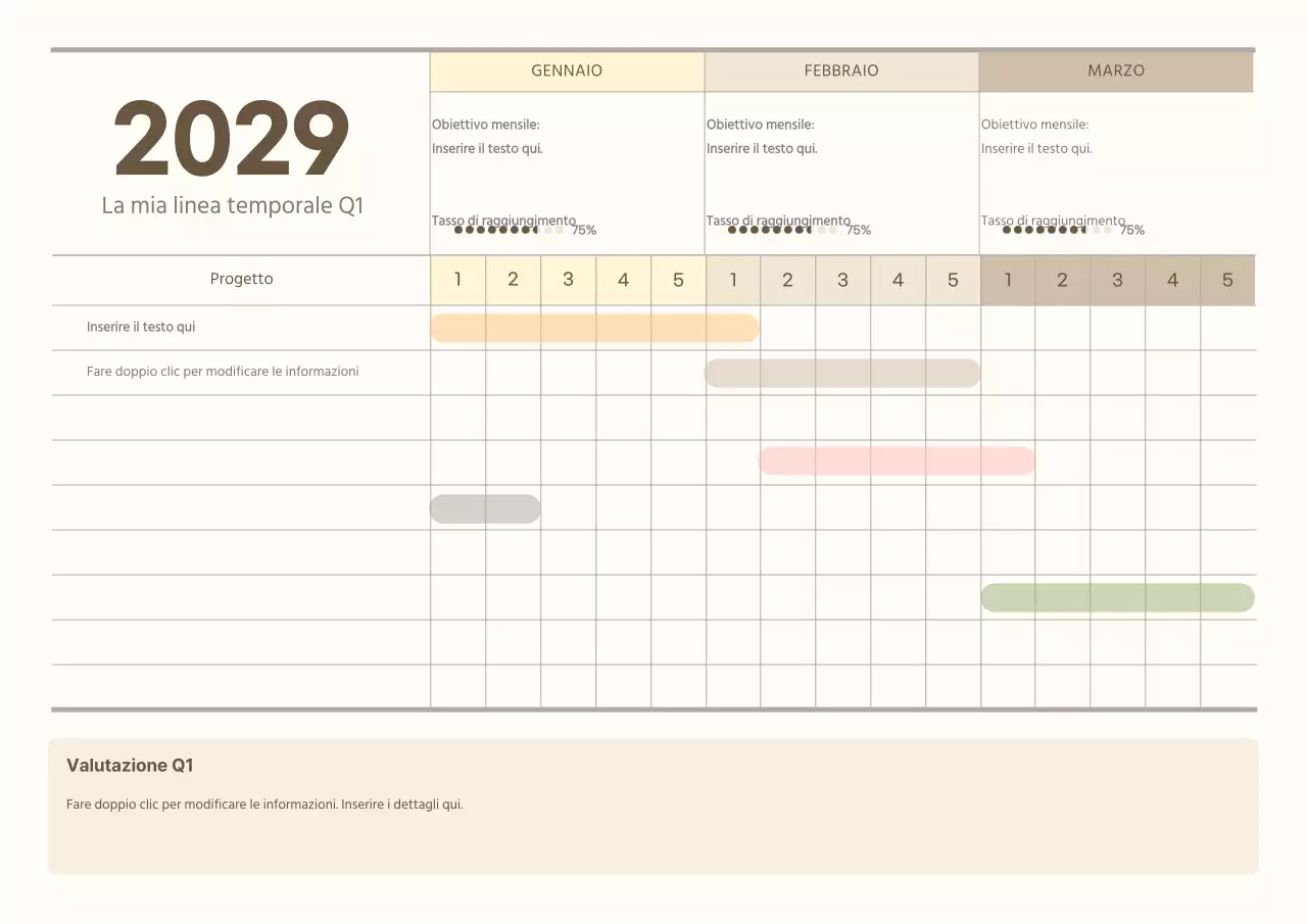 Calendario trimestrale giallo e pulito