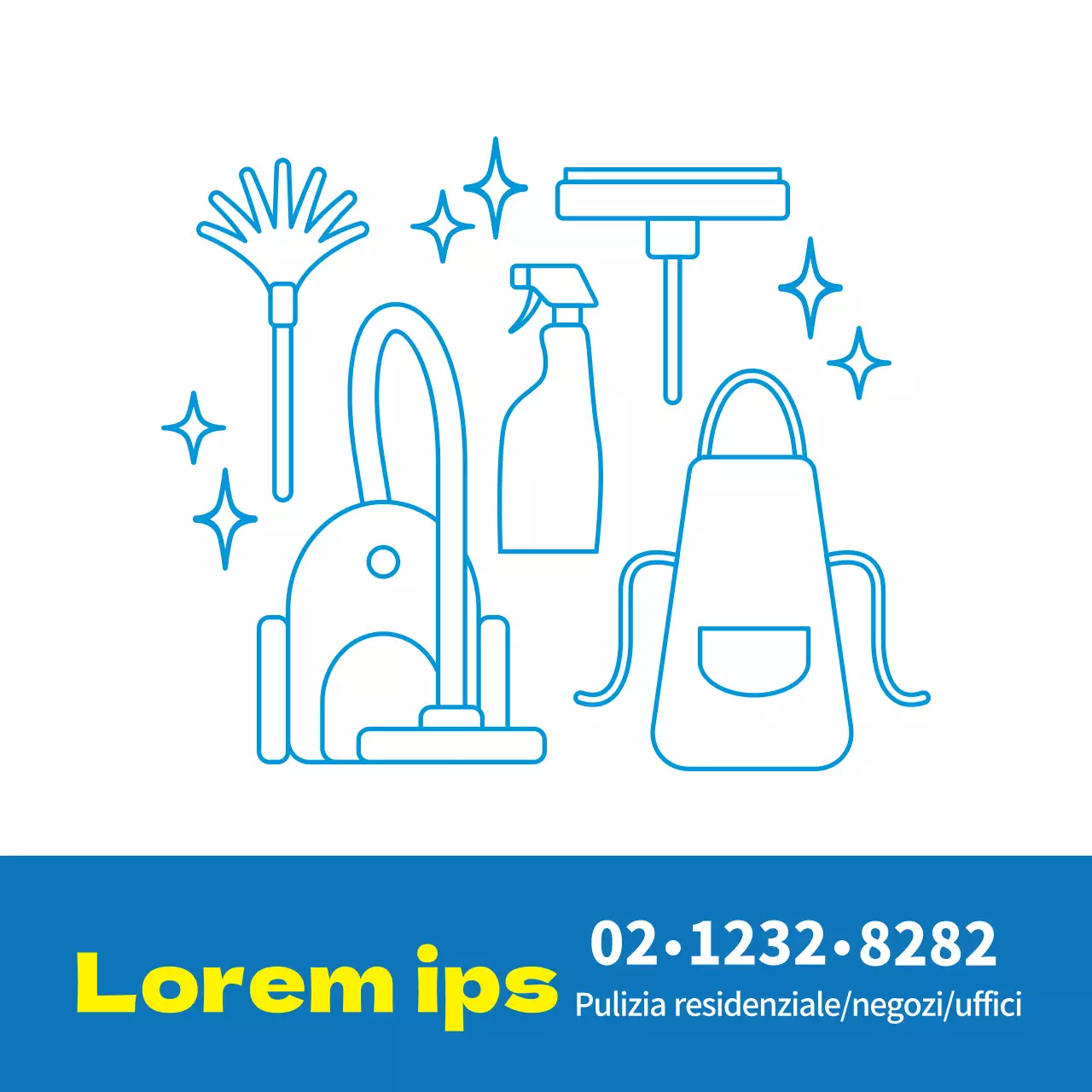 Illustrazione viola Promozione di un servizio di pulizia domestica ordinato