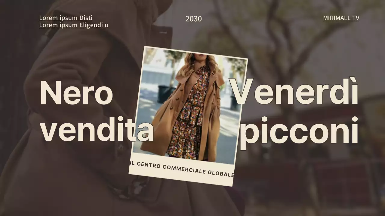 Miniatura della moda del Black Friday con accenti beige su sfondo marrone