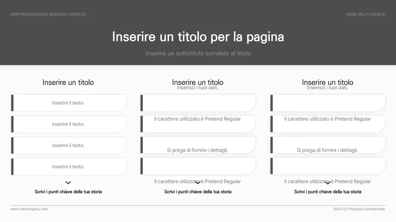 Presentazione aziendale semplice ed essenziale in bianco e nero
