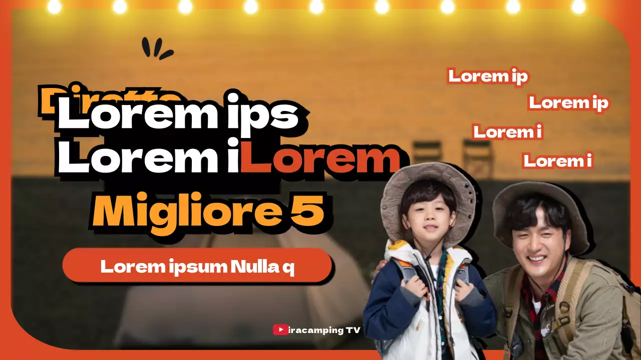 Miniatura di YouTube delle recensioni del campeggio arancione