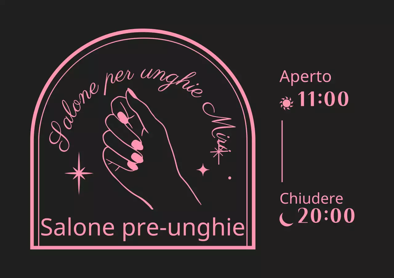 Cornice sentimentale nera e rosa per informazioni sul salone