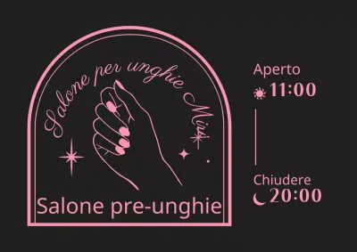 Cornice sentimentale nera e rosa per informazioni sul salone