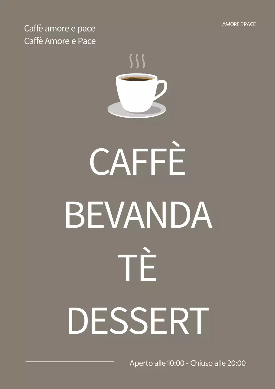 Promuovete il vostro menu di bevande con colori tranquilli ed enfasi sul nome