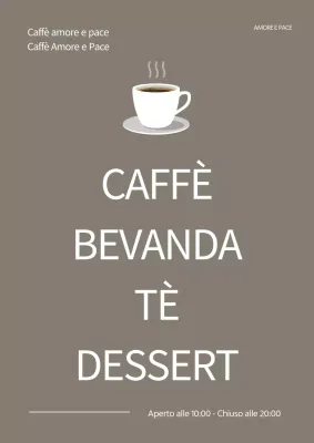 Promuovete il vostro menu di bevande con colori tranquilli ed enfasi sul nome