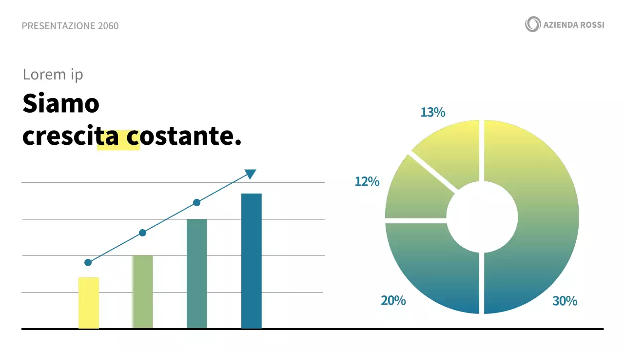 Una moderna proposta di presentazione aziendale in bianco e blu