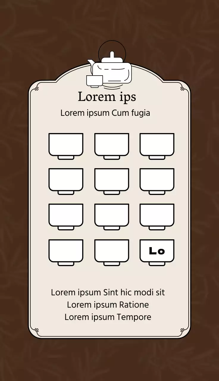 Marrone albicocca illustrazione logo caffè tè coupon