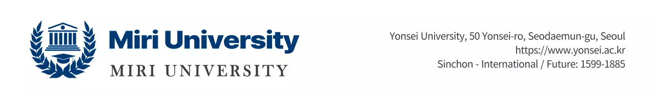 Simple modern symbols in dark navy blue and black Combination of logo and text Layout style University information and promotion