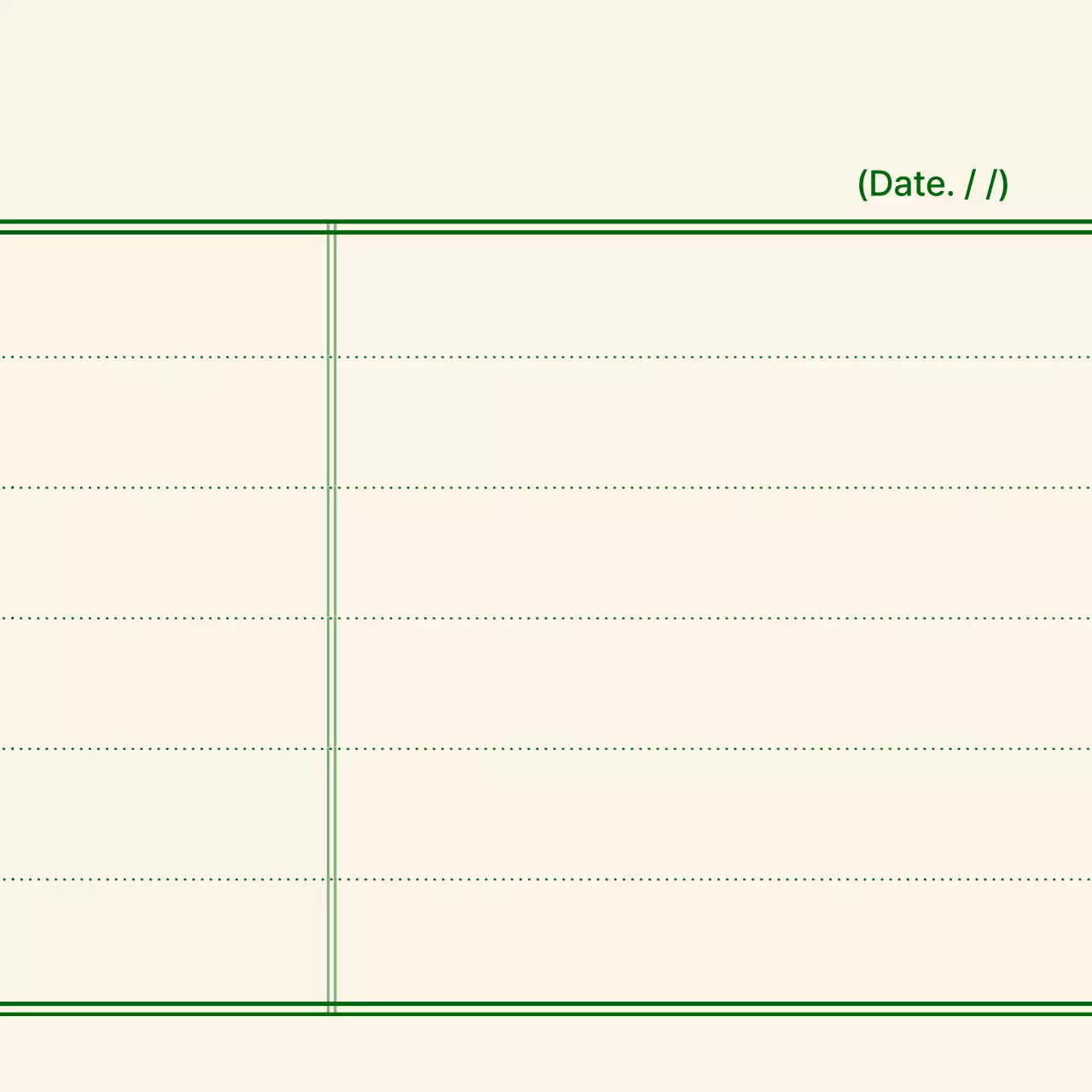 Garis sederhana dan kombinasi titik-titik kuning pucat dan hijau tua untuk barang dagangan pribadi yang konseptual
