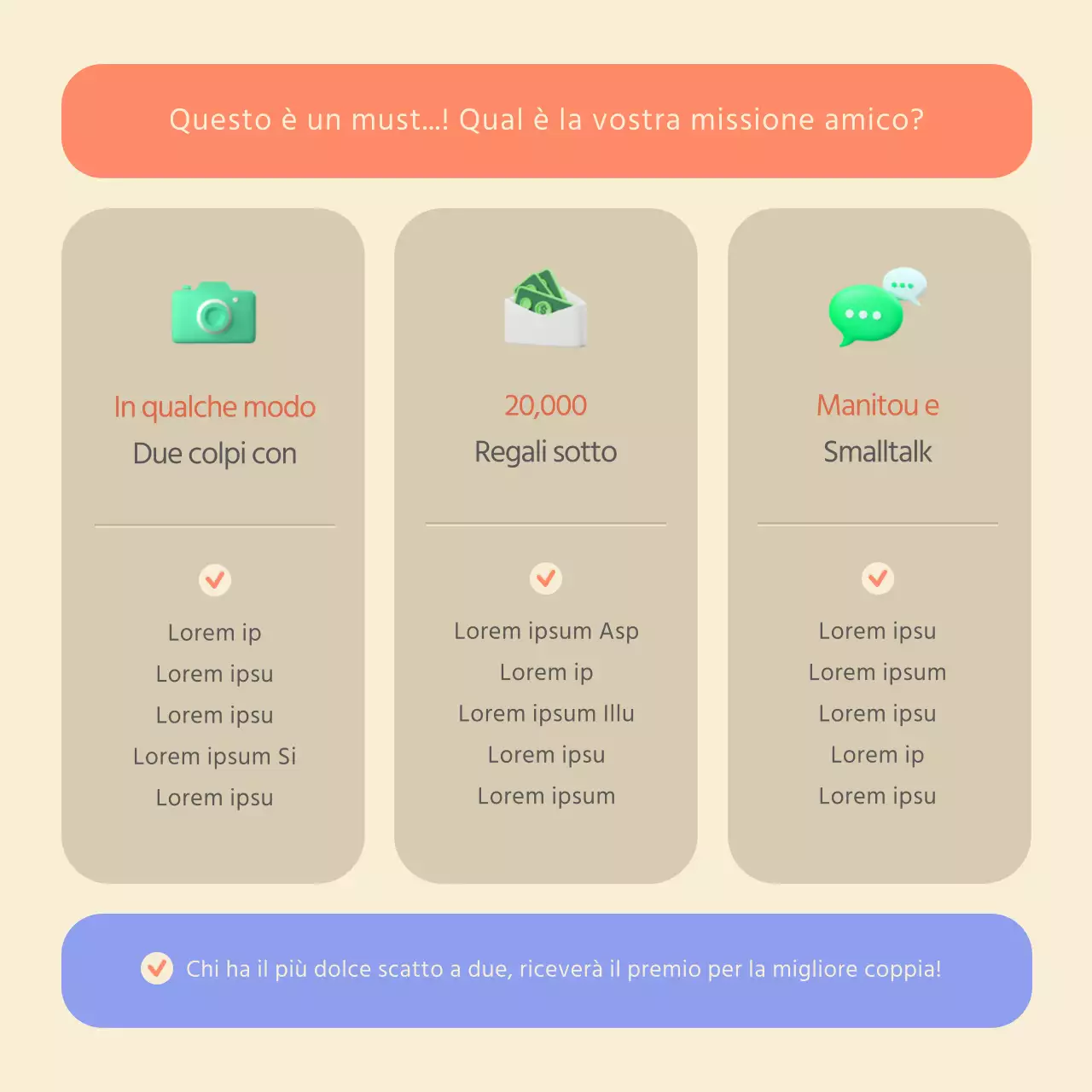 Evento manito stereoscopico in 3D con colori pastello