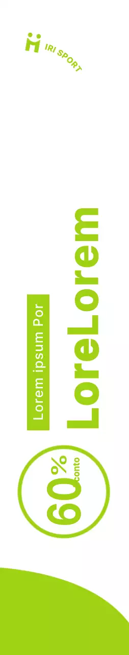 Un concetto pulito in bianco e verde lime per annunciare e promuovere eventi di vendita aperta di abbigliamento sportivo.