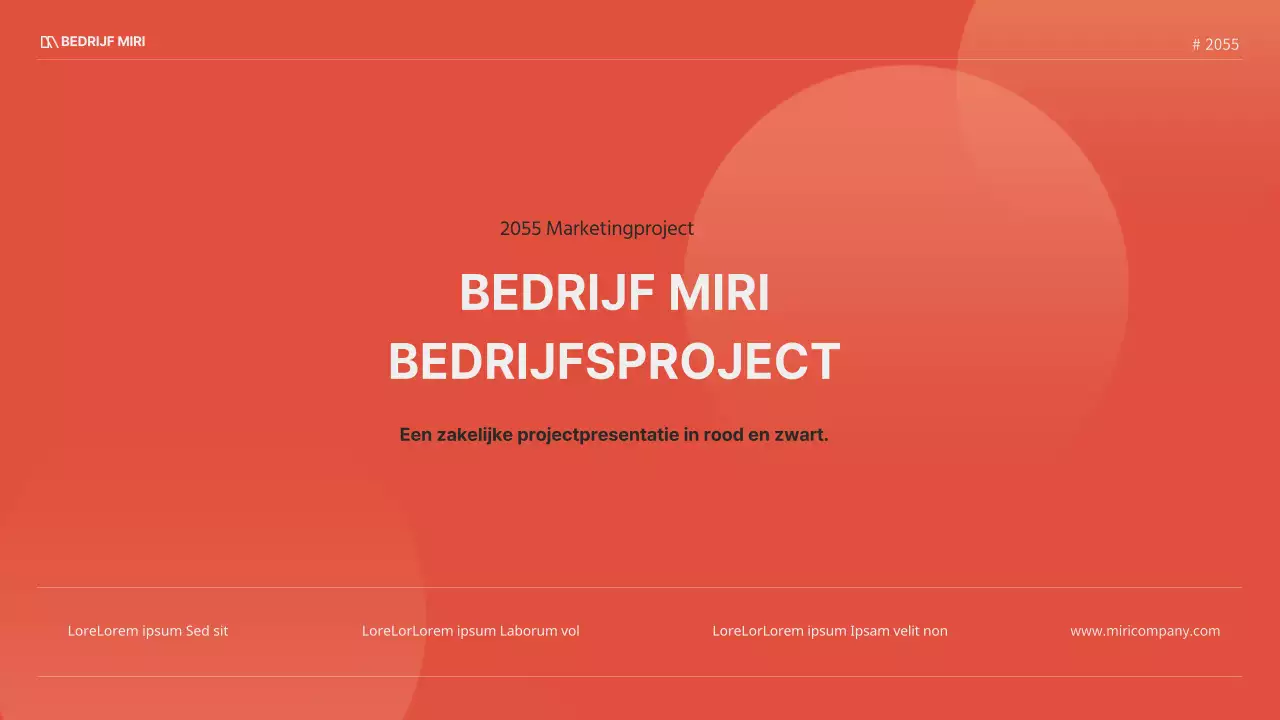 Een modern bedrijfsproject in rood en zwart