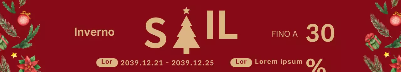 Striscione natalizio rosso