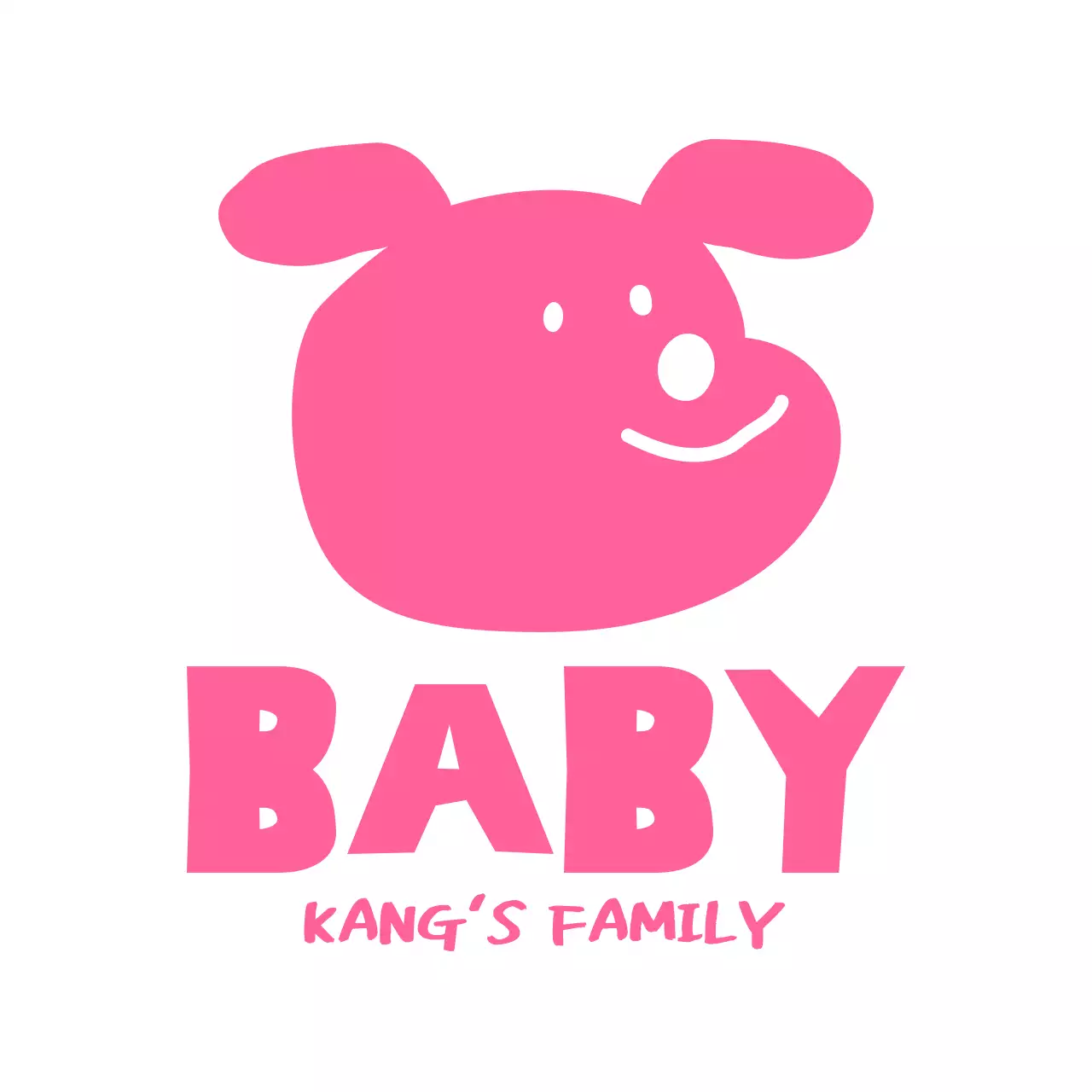 Kaos grup keluarga berwarna merah muda yang lucu