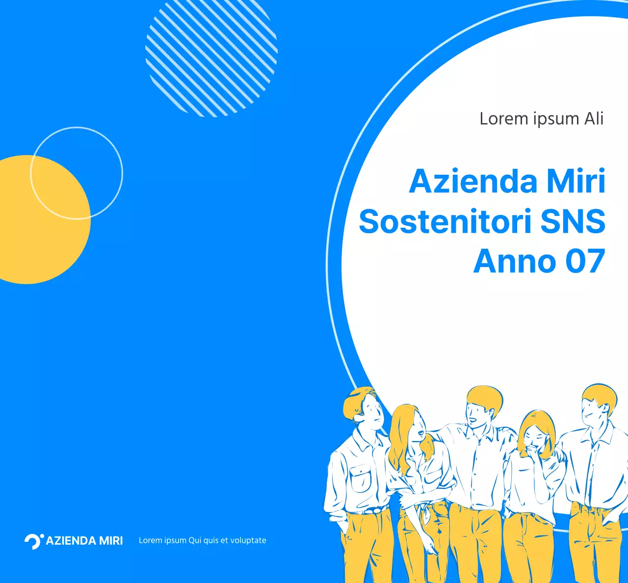 Un concetto semplice per il souvenir di un sostenitore dell'azienda, caratterizzato da cerchi blu e gialli.
