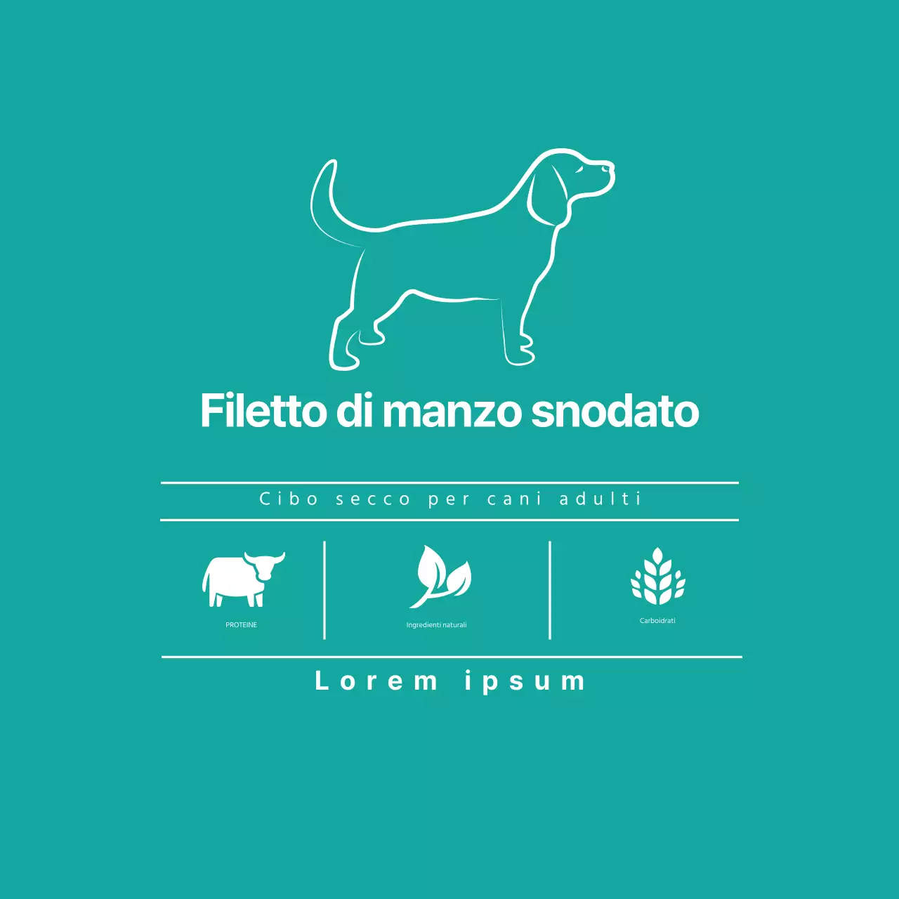 Etichetta di alimentazione pulita con illustrazione blu