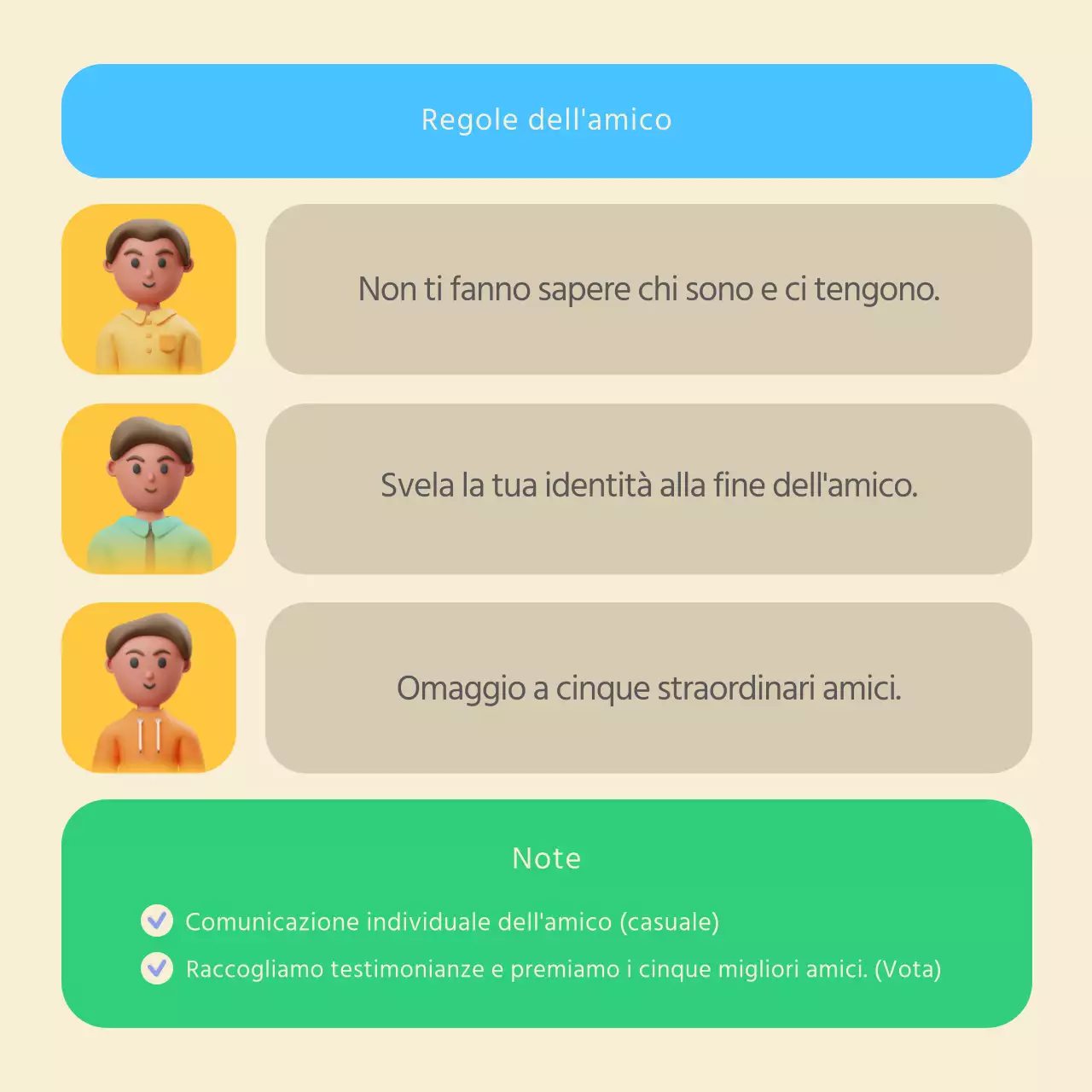 Evento manito stereoscopico in 3D con colori pastello