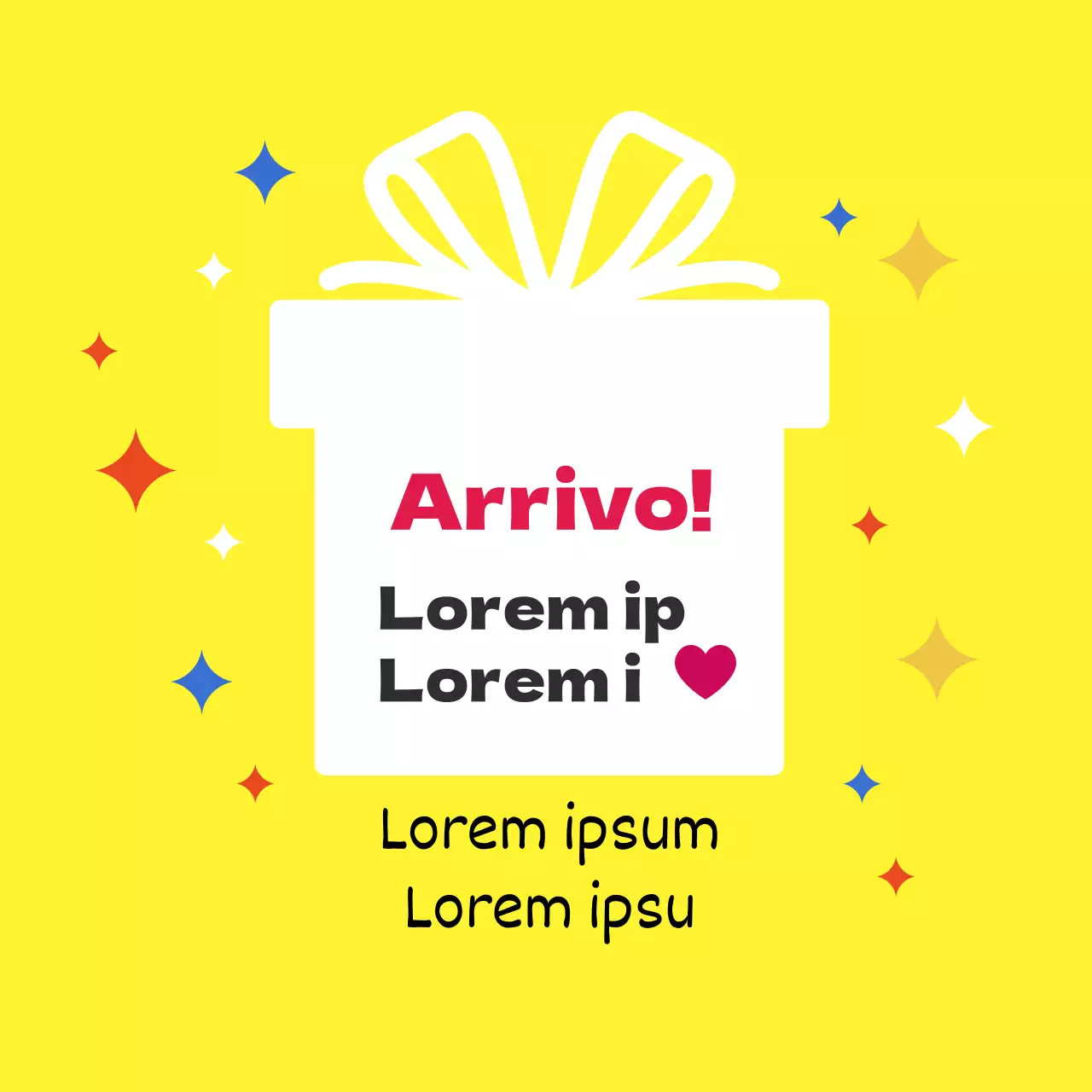 Etichetta di revisione della consegna con illustrazione giallo-rossa