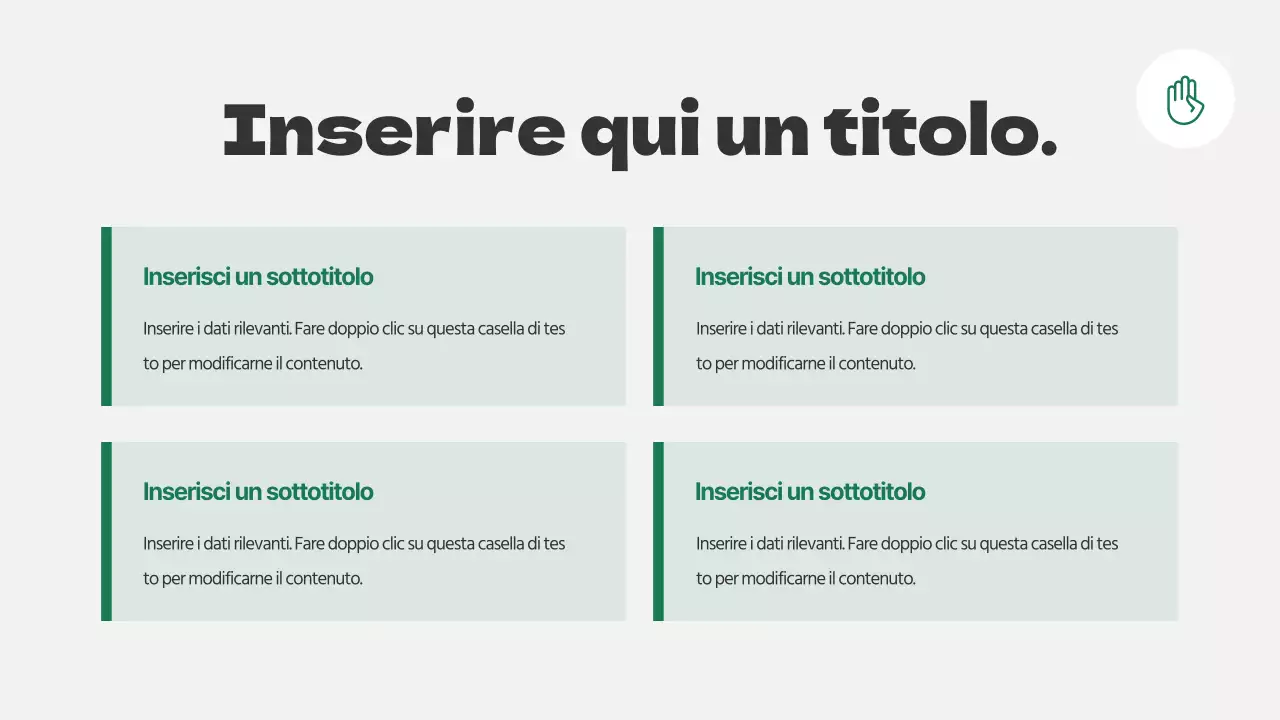 Design concettuale pulito del grafico SWOT in grigio chiaro e verde