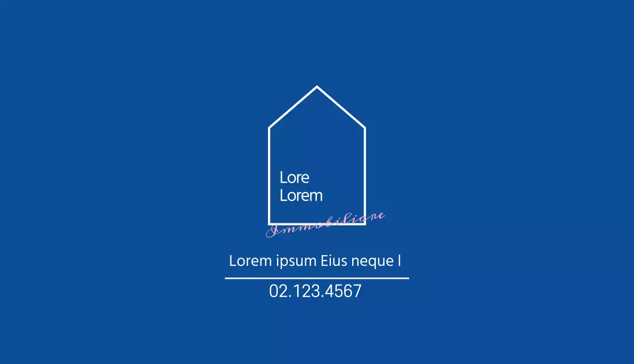 Illustrazione blu logo biglietto da visita immobiliare